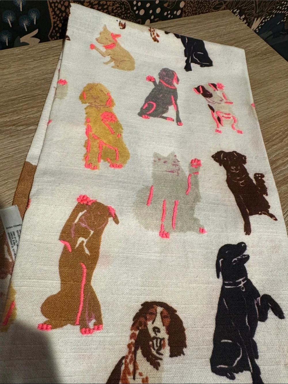 NWT, Anthro Puppy Love tea towel